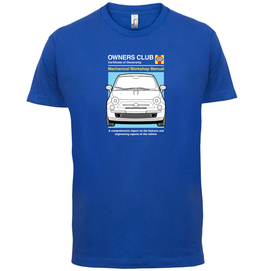 Car Owners Manual Fiat 500 T Shirt