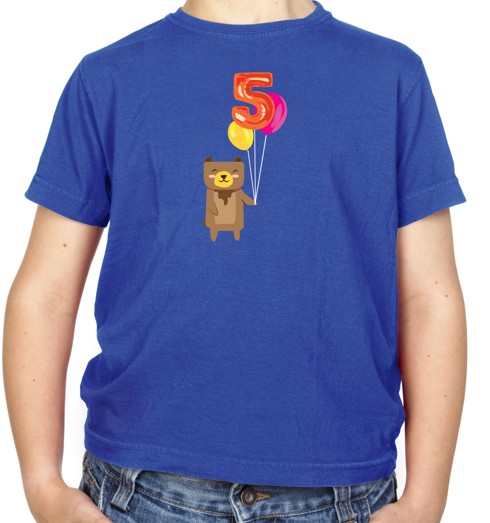 5th Birthday Bear Kids T Shirt