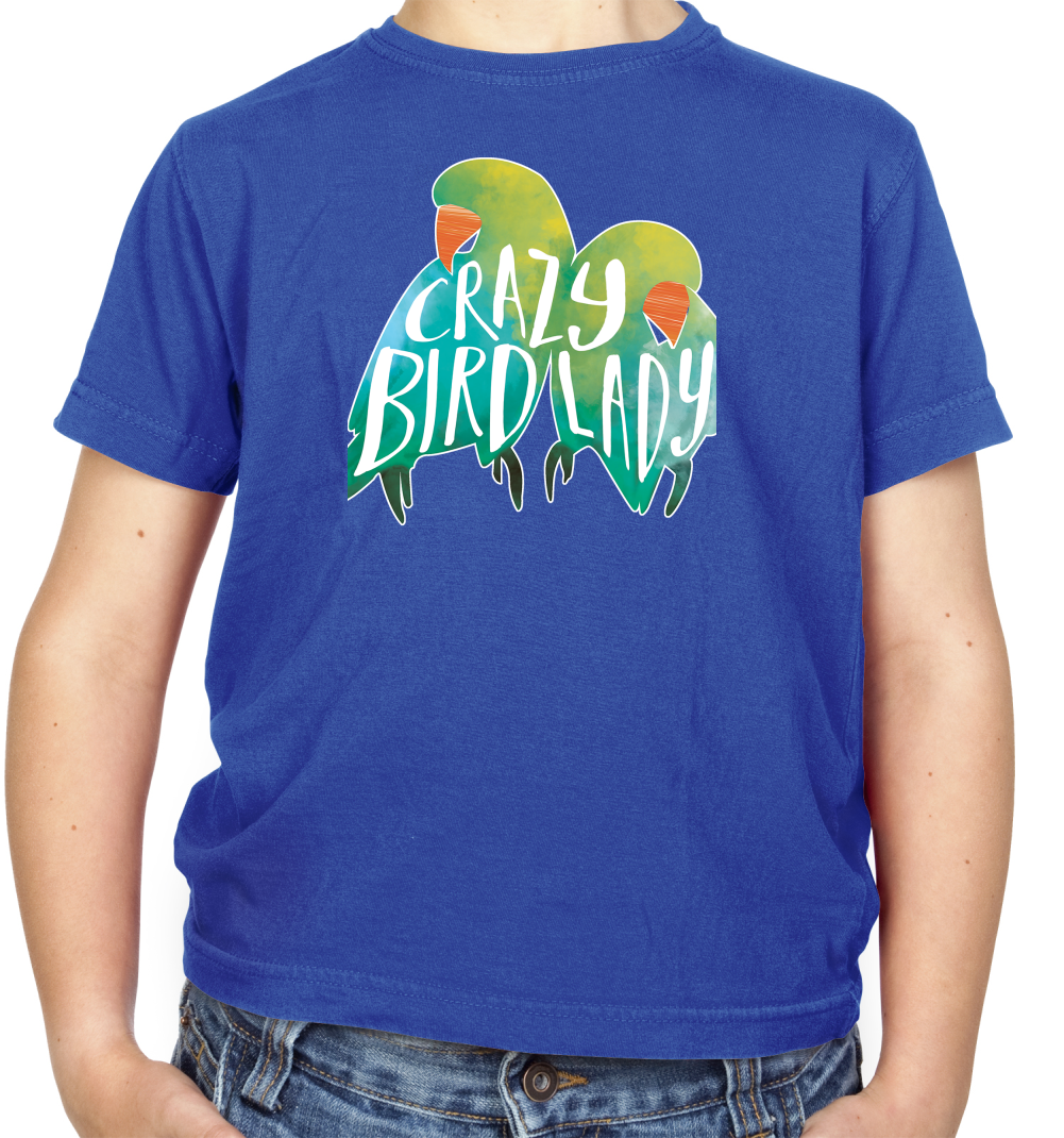 Crazy Bird Lady Kids T Shirt