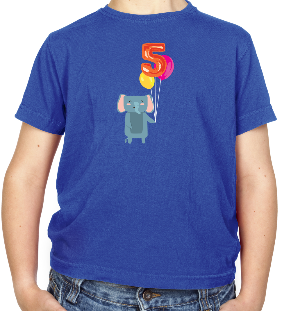 5th Birthday Elephant Kids T Shirt