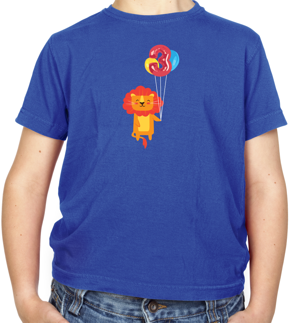3rd Birthday Lion Kids T Shirt