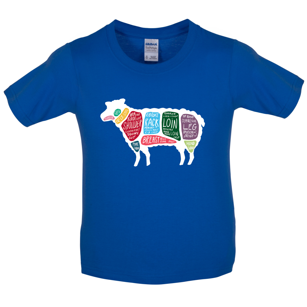Butcher Sheep Diagram Kids T Shirt