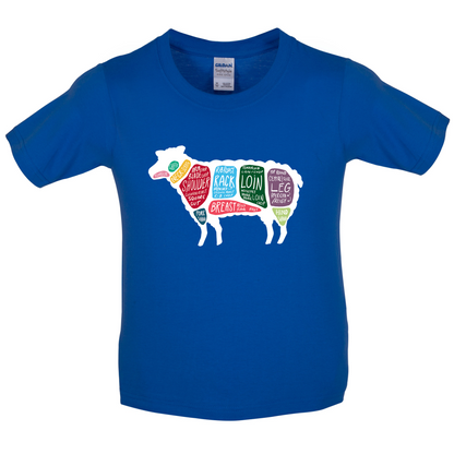 Butcher Sheep Diagram Kids T Shirt