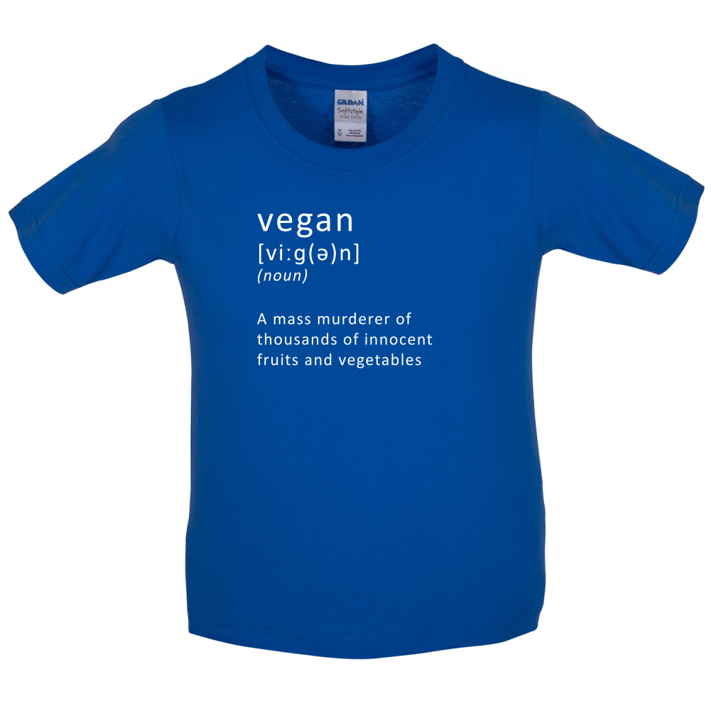 Funny Definition Vegan Kids T Shirt