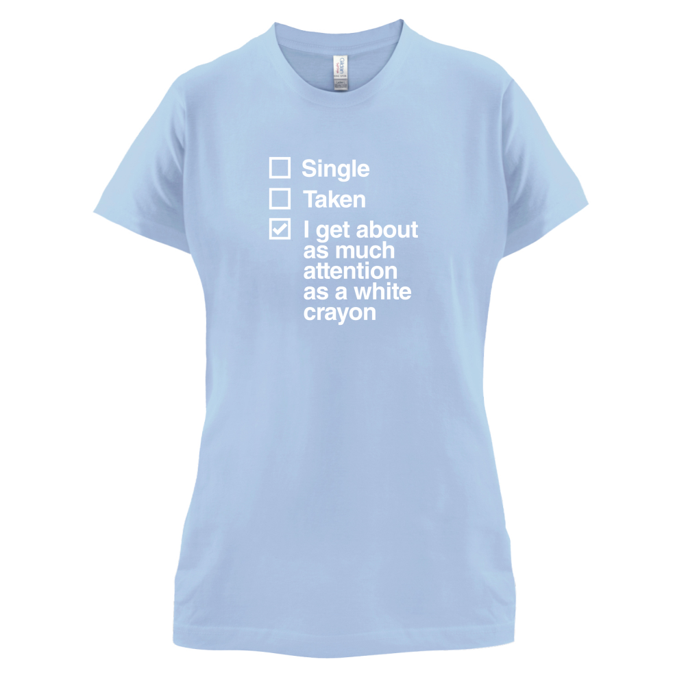 Single Taken White Crayon T Shirt