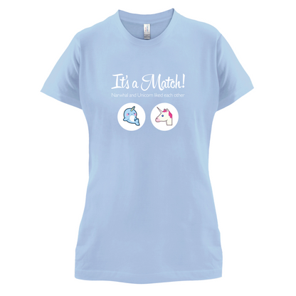 It's A Match Narwhal and Unicorn T Shirt