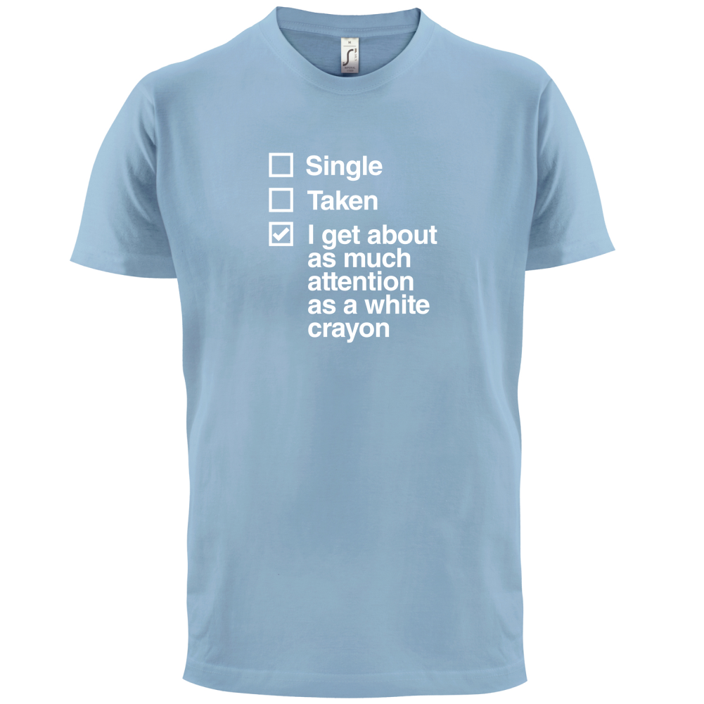 Single Taken White Crayon T Shirt