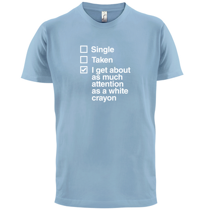 Single Taken White Crayon T Shirt