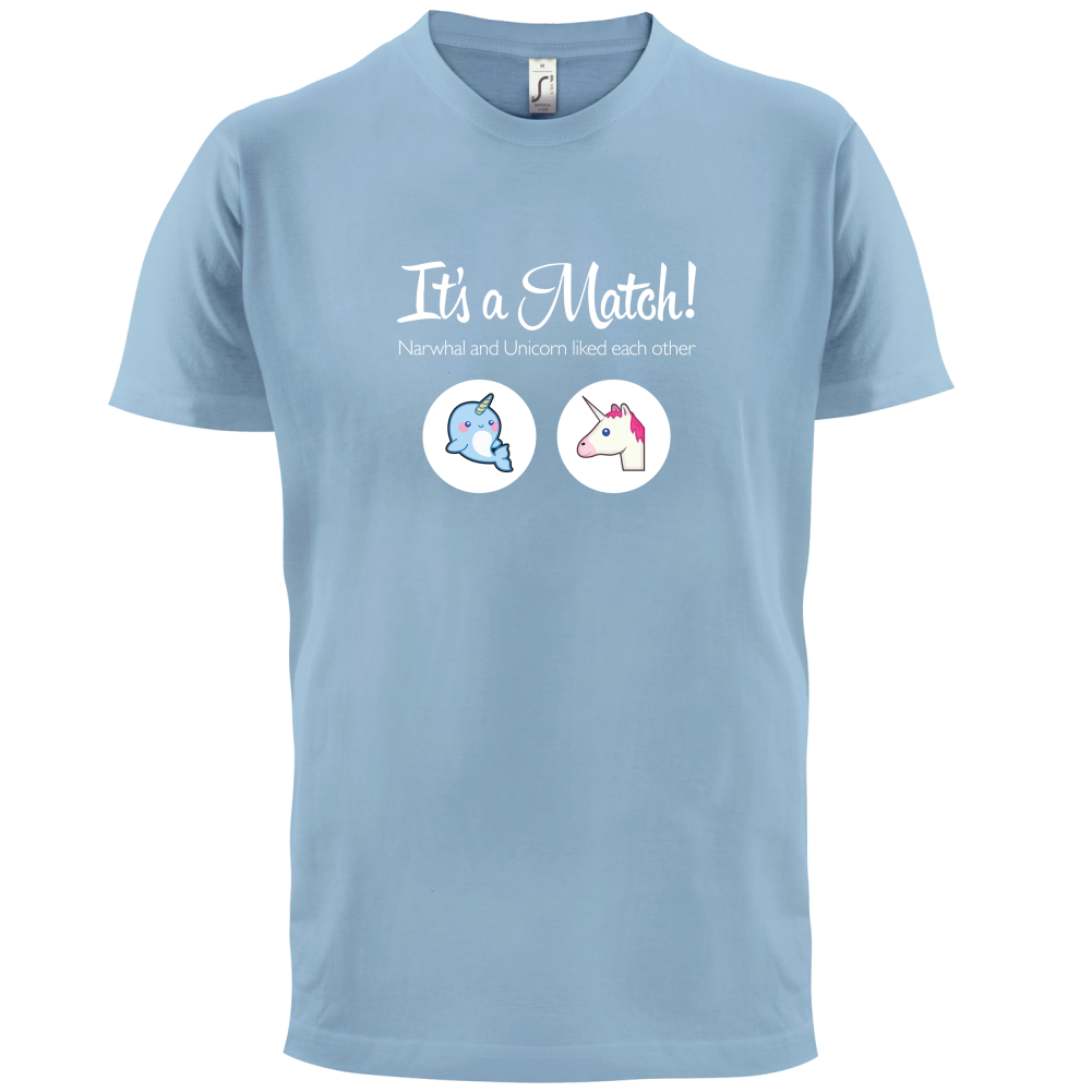 It's A Match Narwhal and Unicorn T Shirt