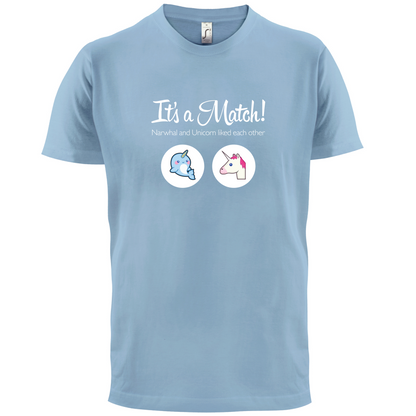 It's A Match Narwhal and Unicorn T Shirt