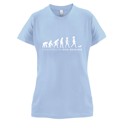 Evolution Of Woman Dog Walking T Shirt