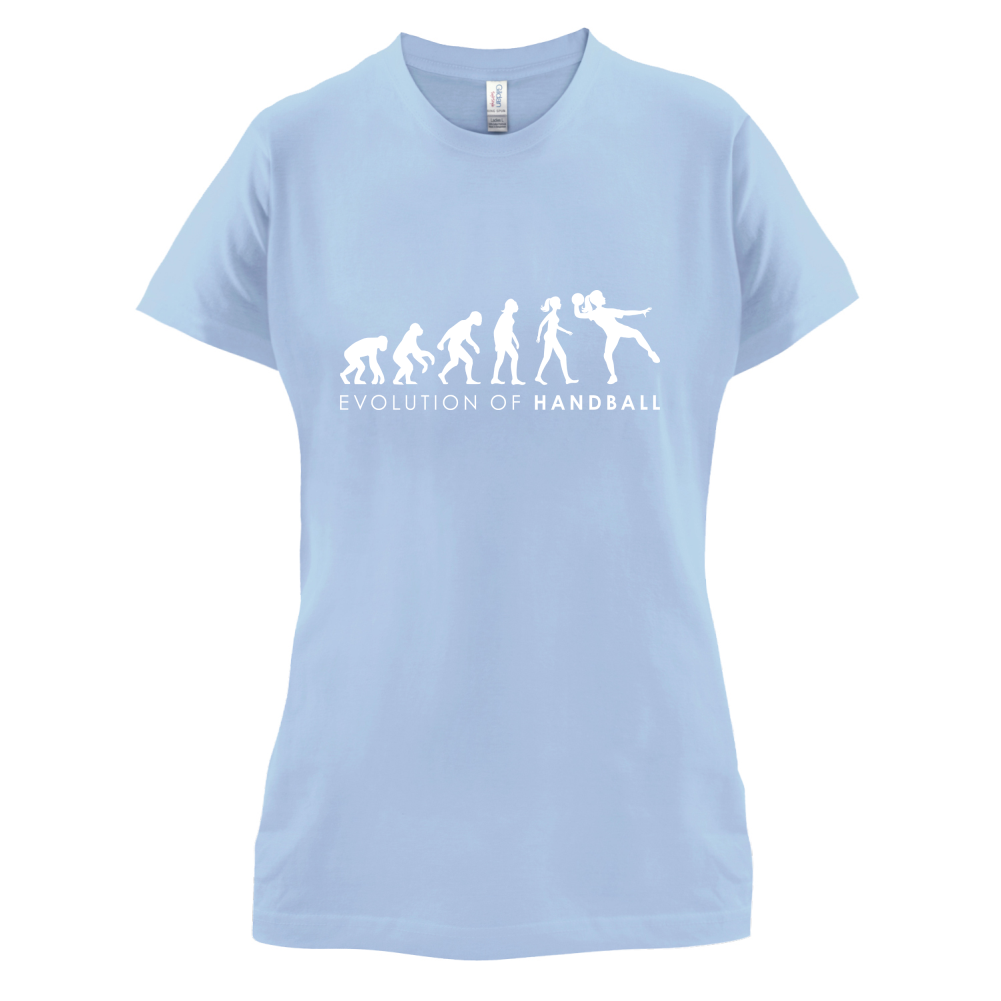 Evolution Of Woman Handball T Shirt