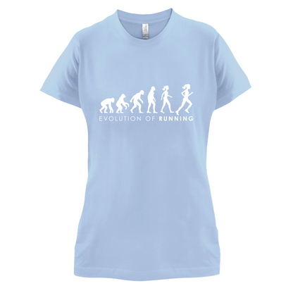 Evolution Of Woman Running T Shirt
