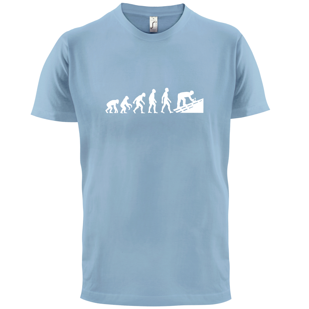 Evolution Of Man Roofer T Shirt
