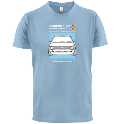 Car Owners Manual Golf MK1 T Shirt
