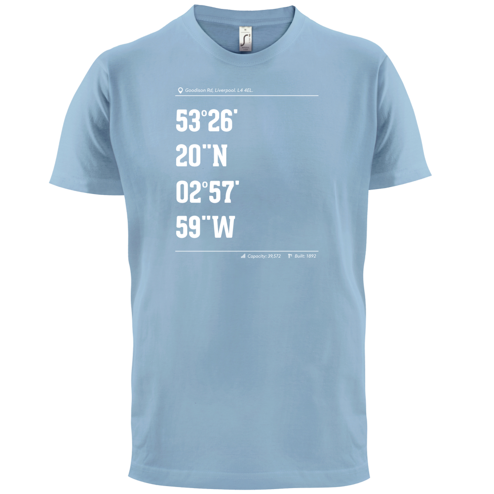 Stadium Coordinates Evertonians T Shirt