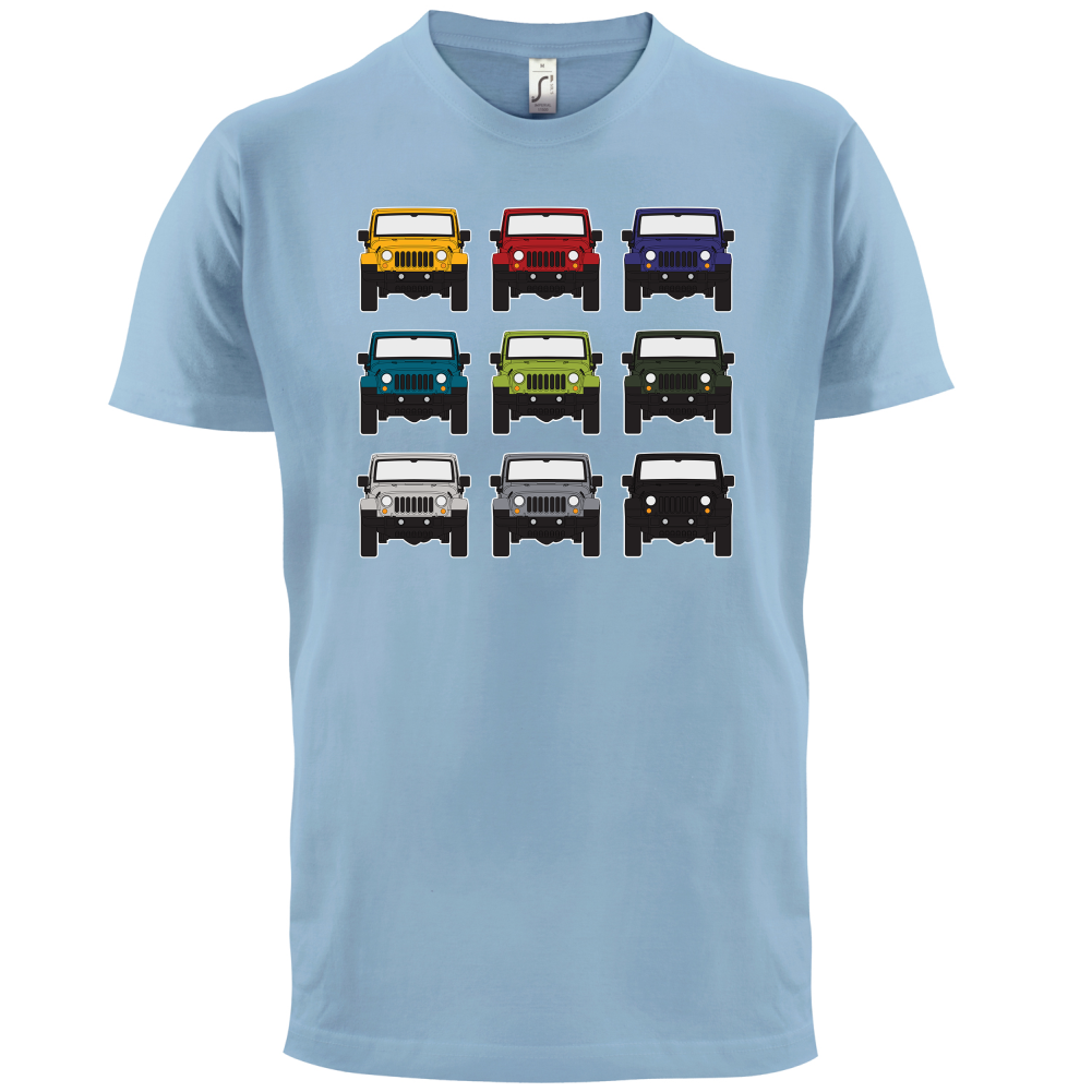 JW 9 Colour Car Grid T Shirt