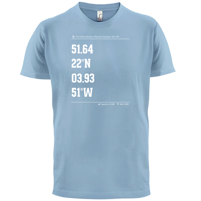 Stadium Coordinates Swansea T Shirt
