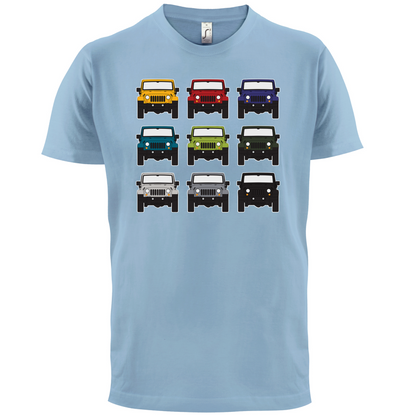 JW 9 Colour Car Grid T Shirt