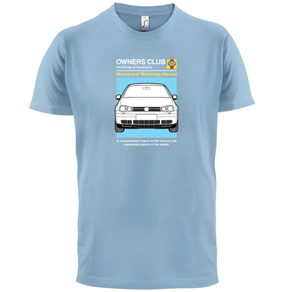 Car Owners Manual Golf MK4 T Shirt