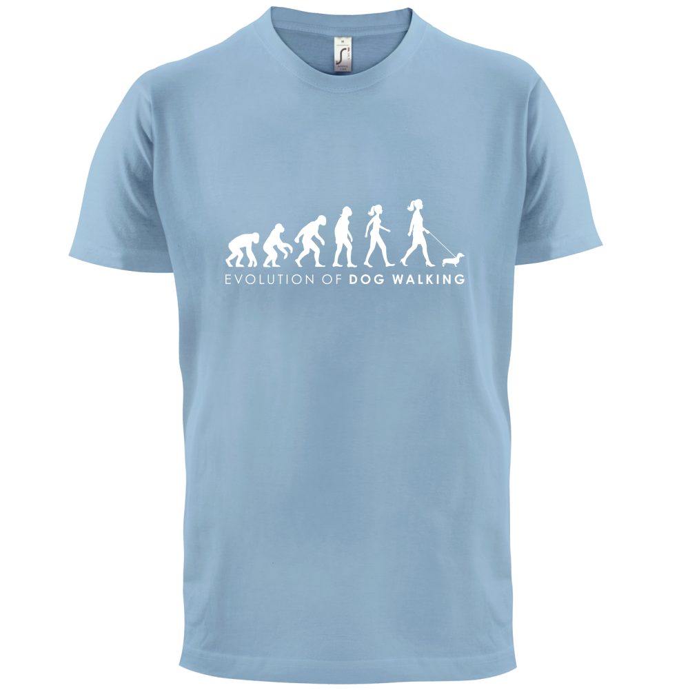 Evolution Of Woman Dog Walking T Shirt