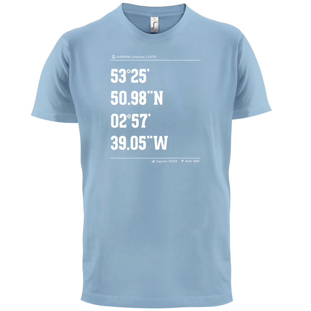 Stadium Coordinates Liverpool T Shirt
