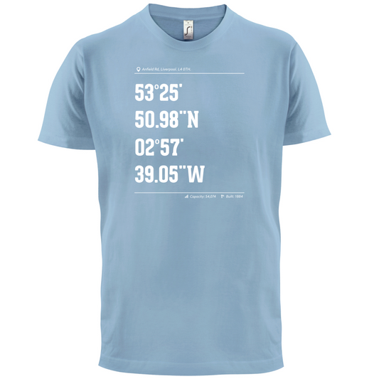 Stadium Coordinates Liverpool T Shirt