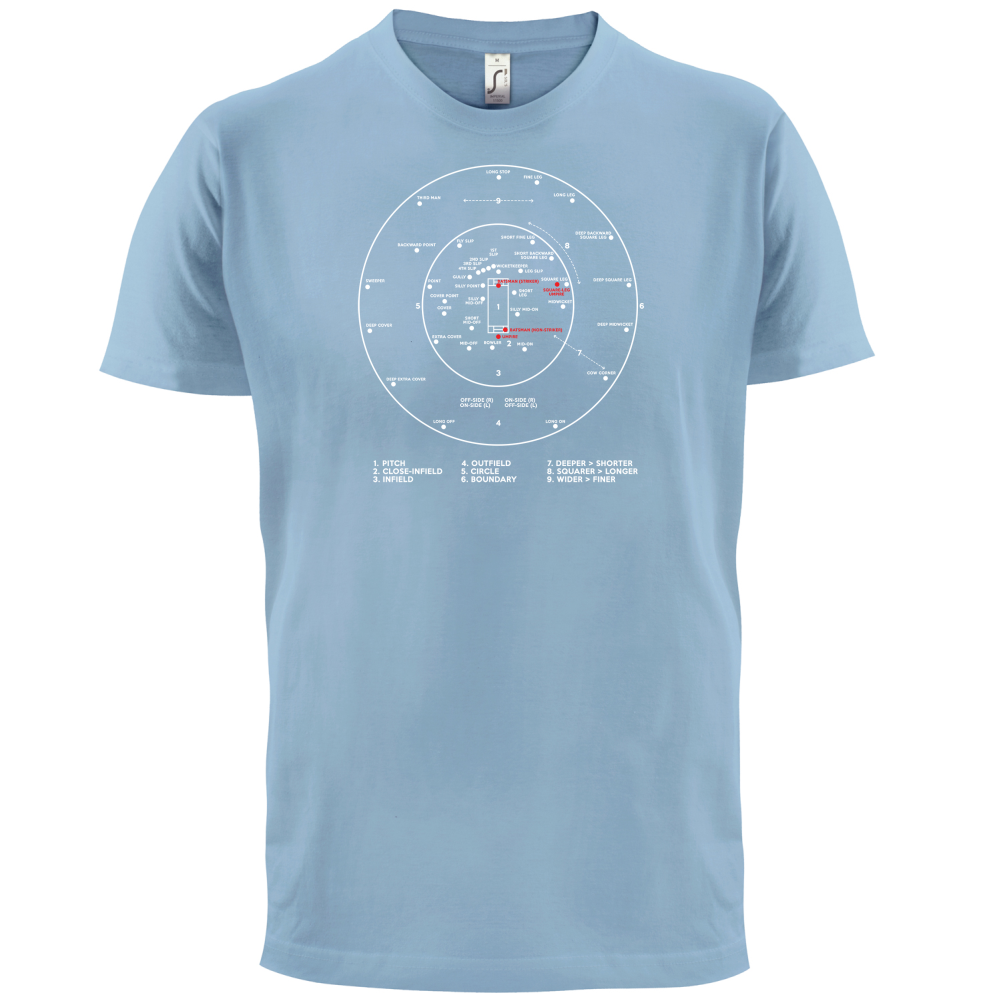 Cricket Ground Diagram T Shirt