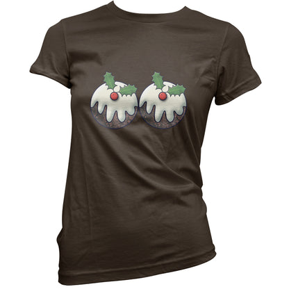 Christmas Pudding Boobs T Shirt
