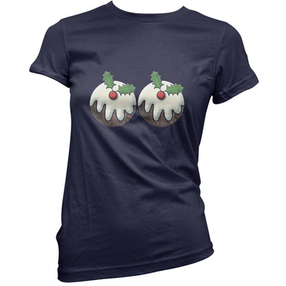 Christmas Pudding Boobs T Shirt