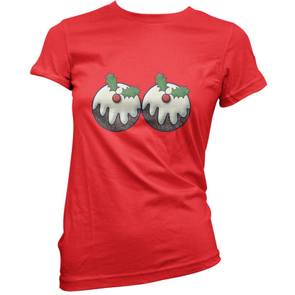 Christmas Pudding Boobs T Shirt