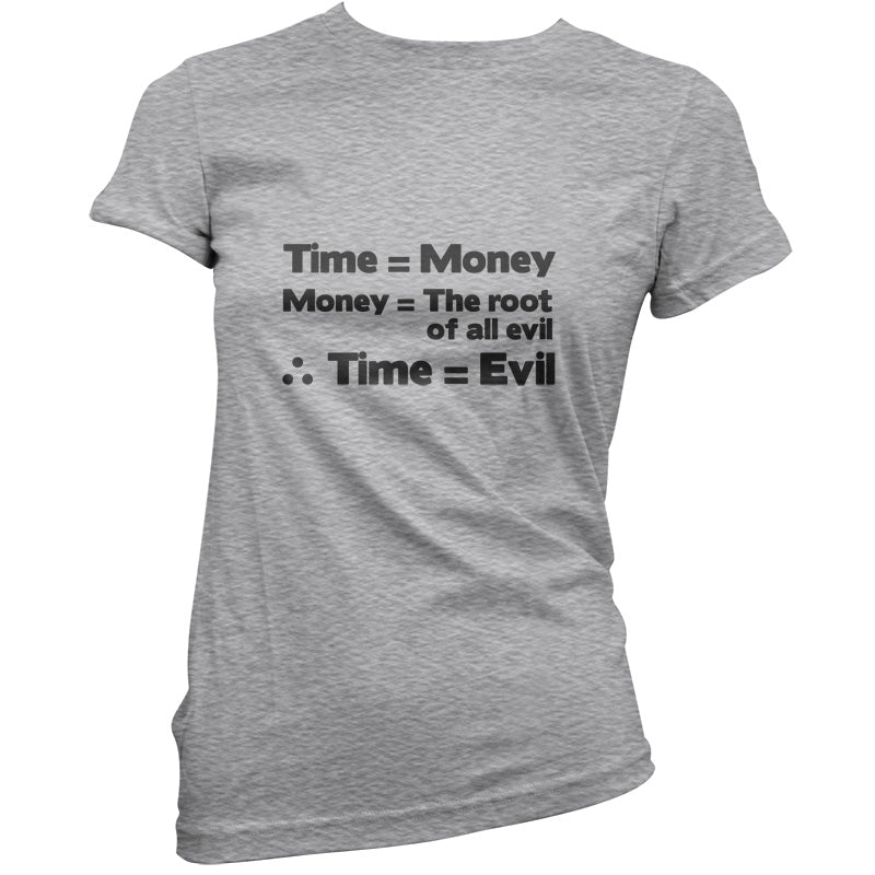 Time Equals The Root Of All Evil T Shirt