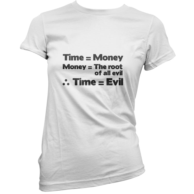 Time Equals The Root Of All Evil T Shirt