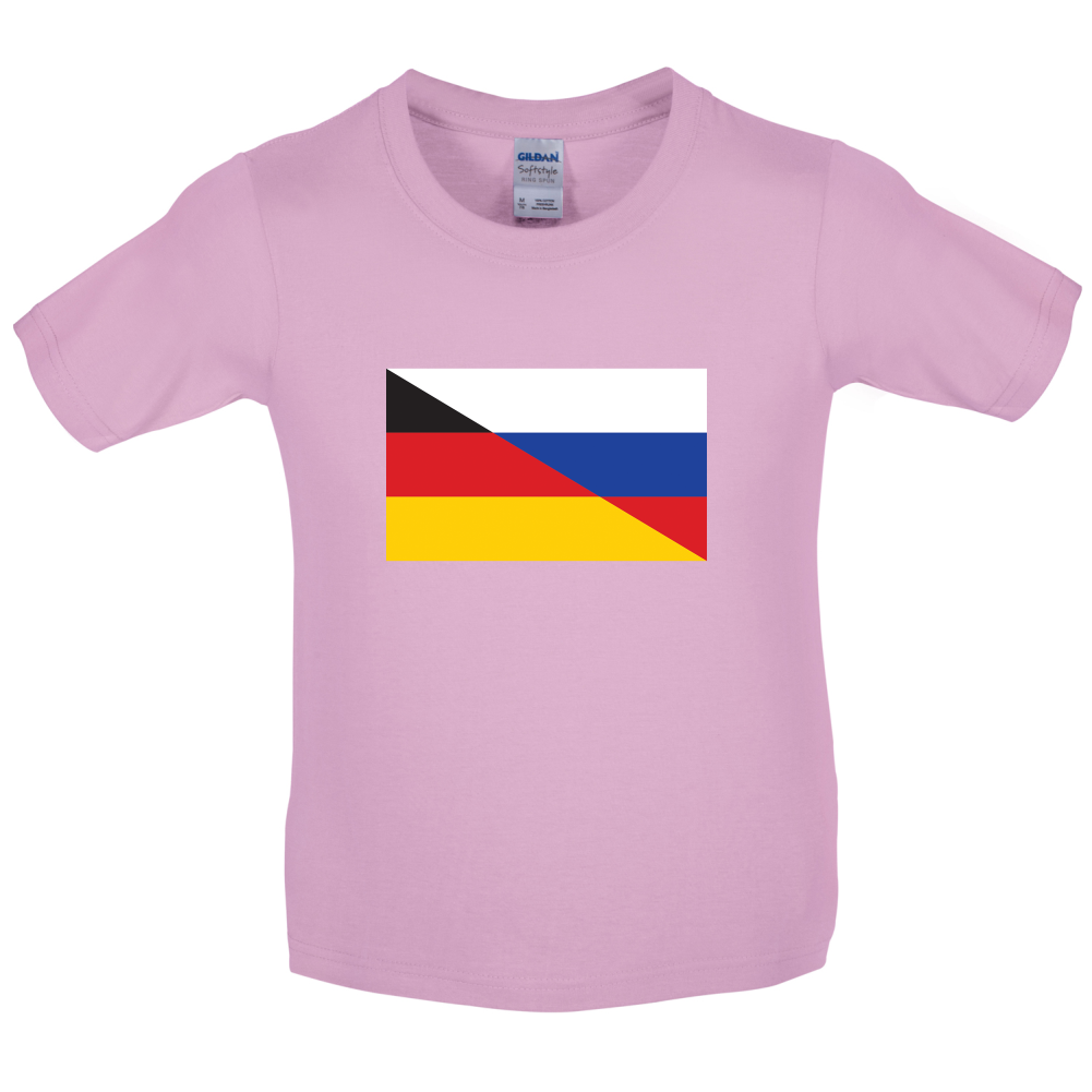Half German Half Russian Flag Kids T Shirt