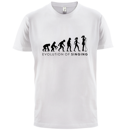 Evolution Of Woman Singing T Shirt