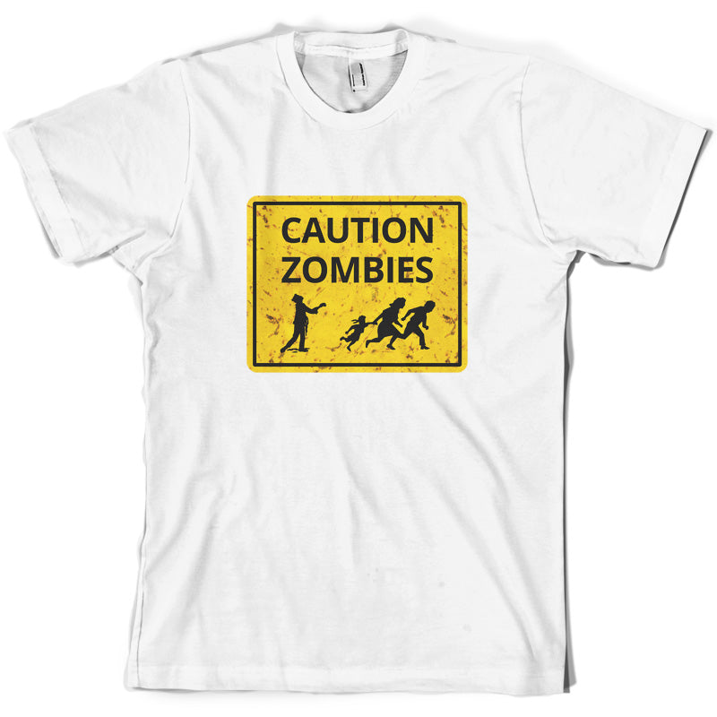 Caution Zombies Road Sign T Shirt