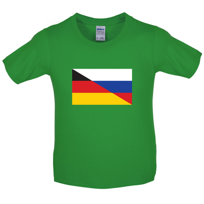 Half German Half Russian Flag Kids T Shirt