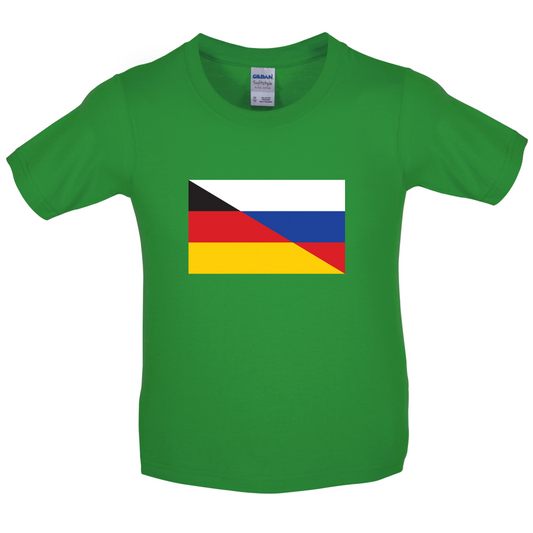 Half German Half Russian Flag Kids T Shirt