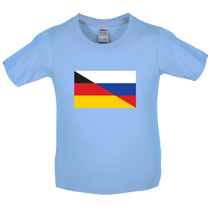 Half German Half Russian Flag Kids T Shirt