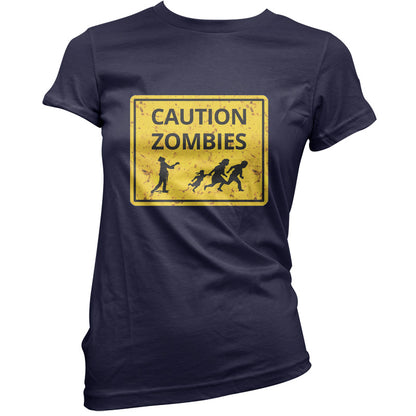 Caution Zombies Road Sign T Shirt